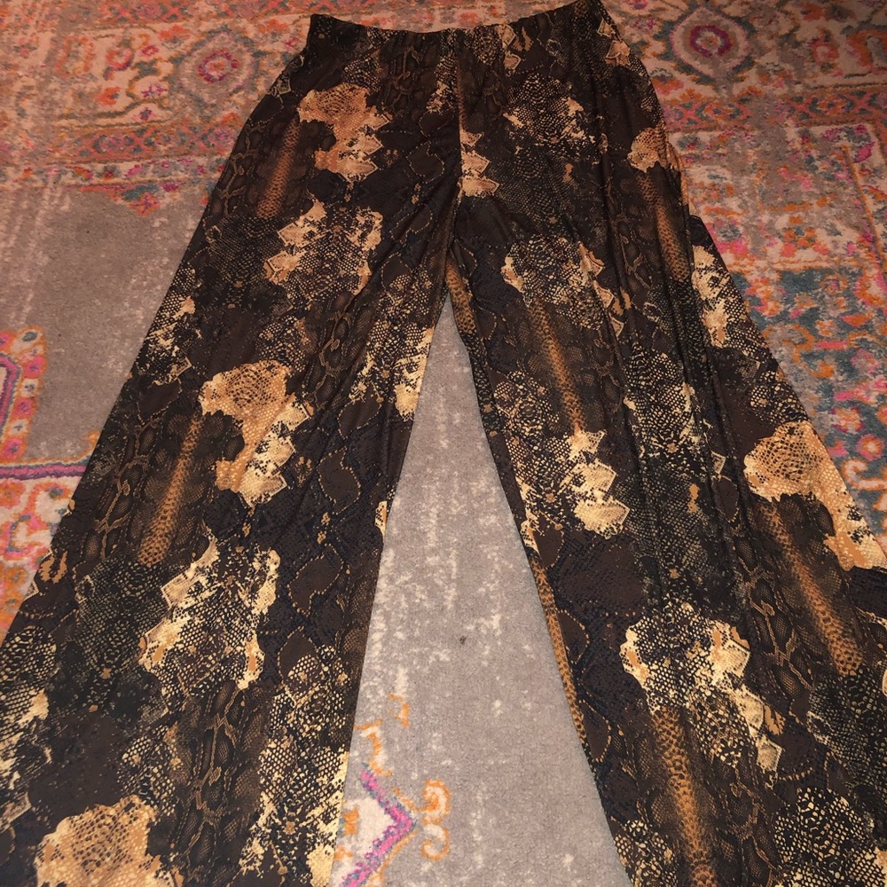 Zara Animal Print Palazzo Pants